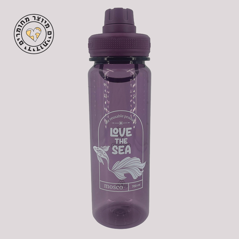 בקבוק שתיה טריטן 700 מ"ל עם פיית הברגה WINTER LOVE - סגול